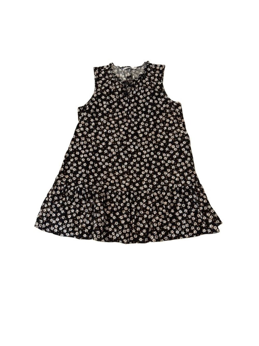 Sonoma Goods For Life Black & White, Floral Print Linen Blend Boho Dress Size XL
